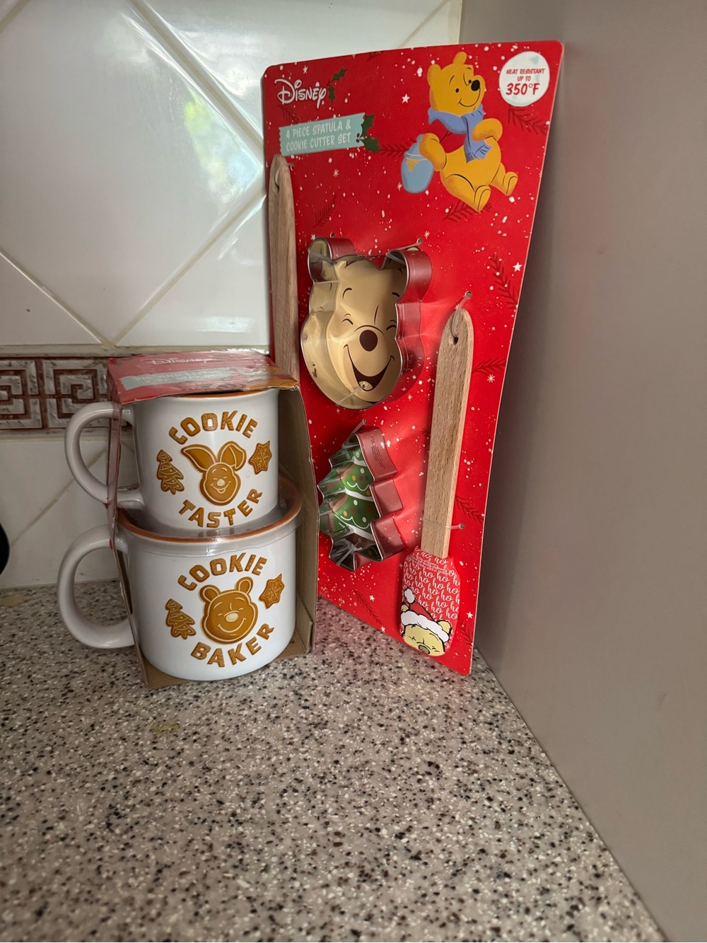 NWT- Winnie the Pooh Holiday Bundle-
Cookie Cutter & Spatula Set  and Mug set